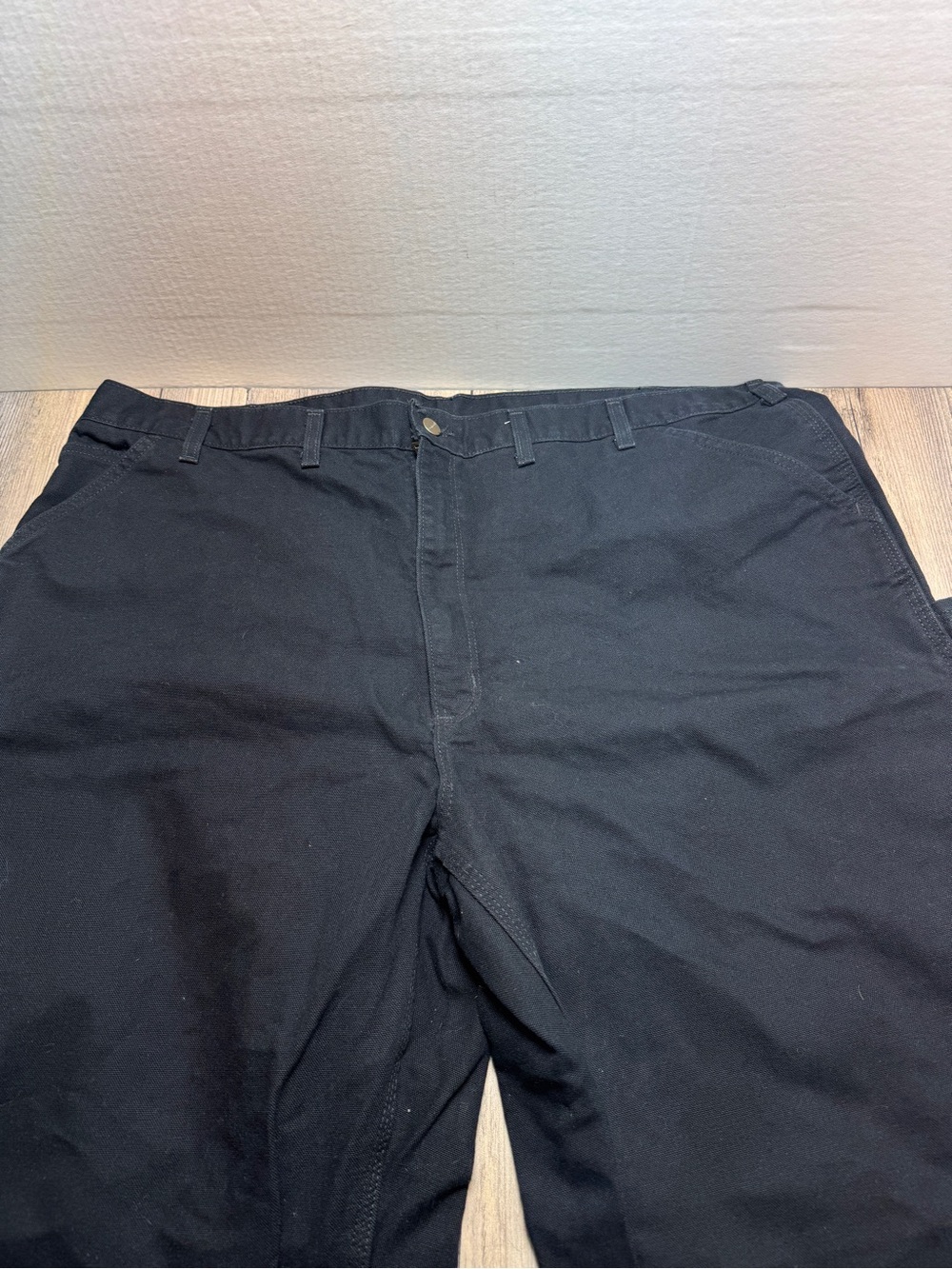 Carhartt Men’s Duck Canvas Black B11 BLK Carpenter Work Pants Size 46x32